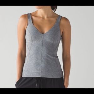 Lululemon contour tank heathered slate gray 6